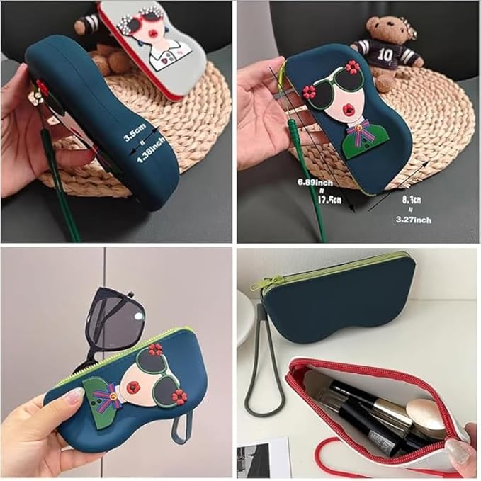 Cute Cartoon Girl Sunglasses Glasses Case