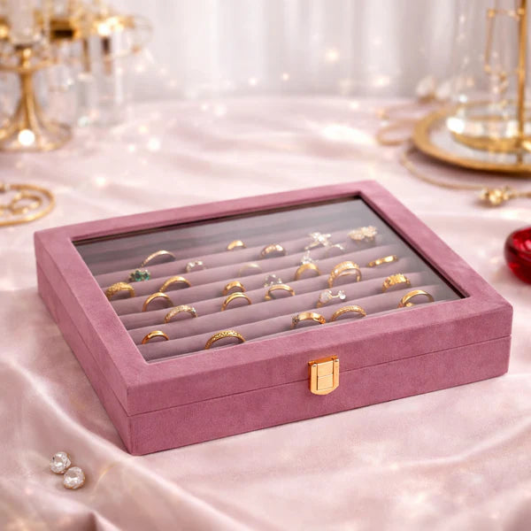 Premium Velvet Ring & Earings Organizer Box | Lifevy