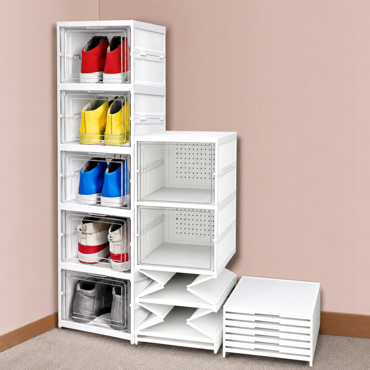 Multi-Layer Foldable Shoe Organizer – Adjustable Shoe Rack