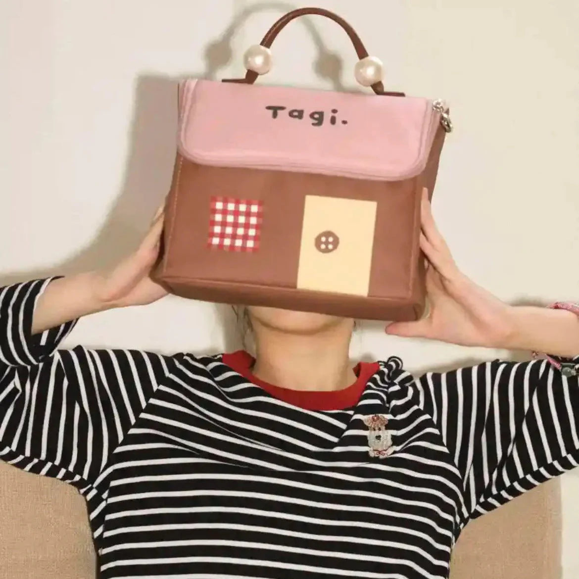 Cute Little House Design Make up Bag