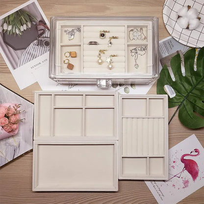 3-Layer Jewelry Organizer Compartments