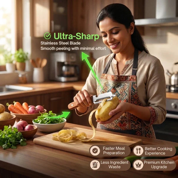 Stainless Peeler | High-Grade Durability | Clean, Precision Peeling + Bottle Opener