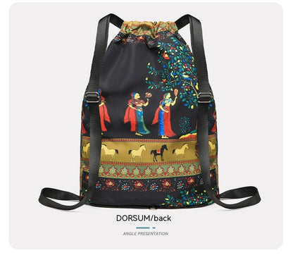 Drawstring Foldable Large Capacity Travel Sports Backpack