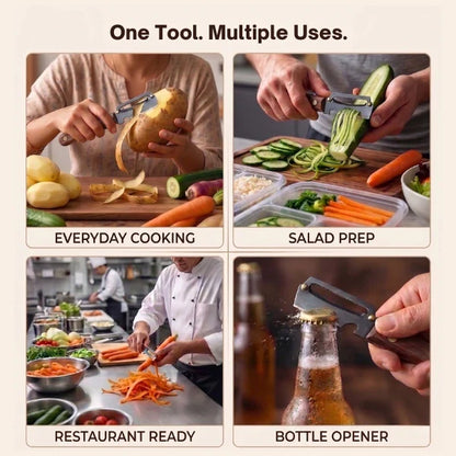Stainless Peeler | High-Grade Durability | Clean, Precision Peeling + Bottle Opener