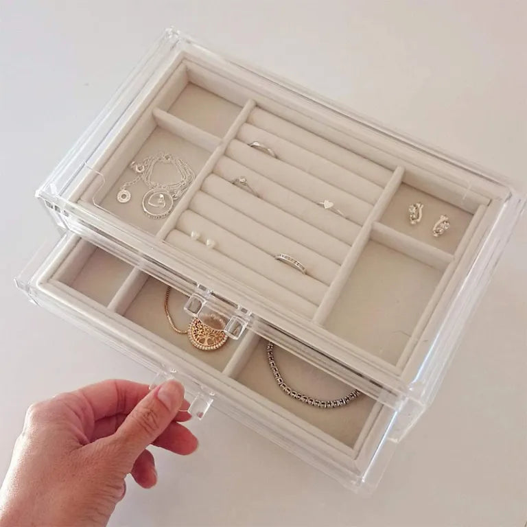 3-Layer Jewelry Organizer Compartments