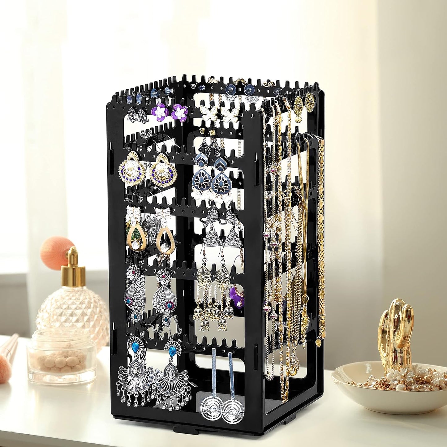 360 Degree Rotating Jewelry Organizer Holder