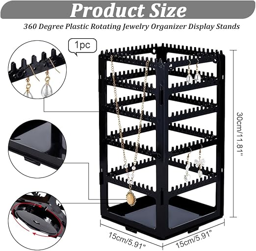 360 Degree Rotating Jewelry Organizer Holder