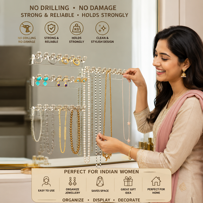 Wall Mount Acrylic Jewellery Organizer Hook