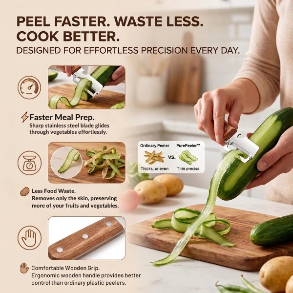 Stainless Peeler | High-Grade Durability | Clean, Precision Peeling + Bottle Opener
