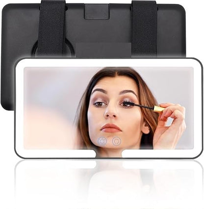 Portable LED Car Makeup Mirror with Adjustable Lights