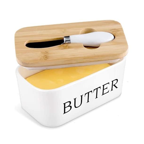 Ceramic Butter Dish With Lid And Knife