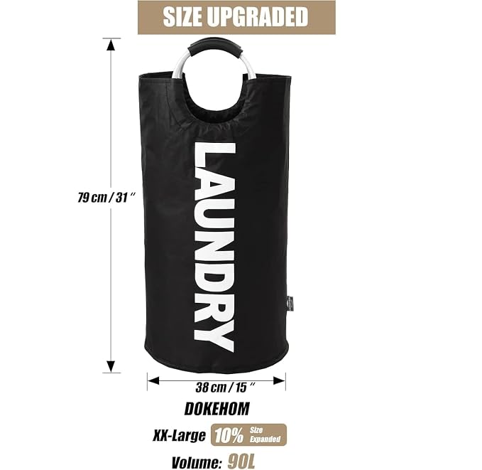 Foldable Laundry Basket with Aluminum Handles
