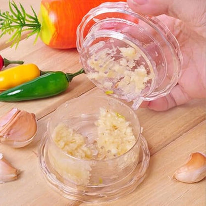 Mini Manual Garlic Chopper – Easy Press & Rotate Vegetable Cutter