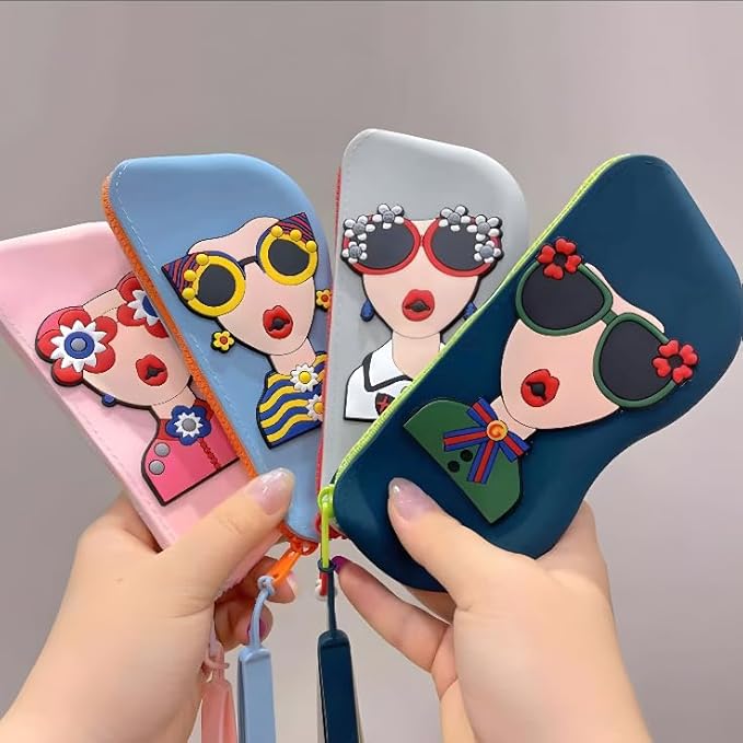 Cute Cartoon Girl Sunglasses Glasses Case