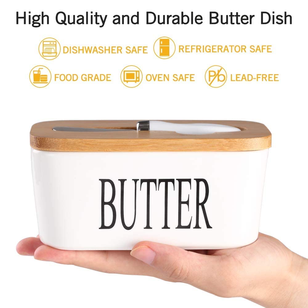 Ceramic Butter Dish With Lid And Knife