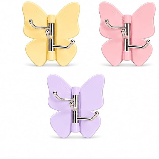 Rotating Butterfly Hooks Strong Adhesive Wall Organizer