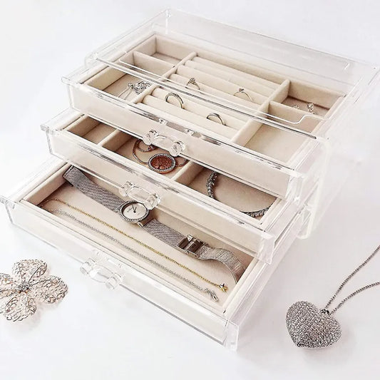 3-Layer Jewelry Organizer Compartments