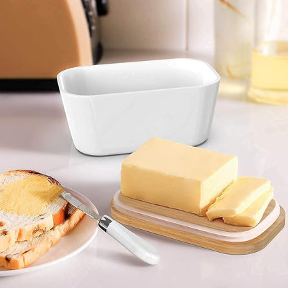 Ceramic Butter Dish With Lid And Knife