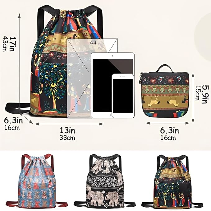 Drawstring Foldable Large Capacity Travel Sports Backpack