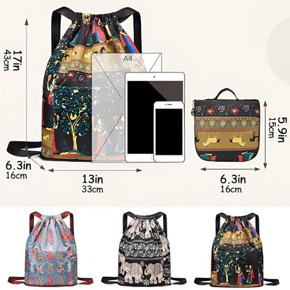 Drawstring Foldable Large Capacity Travel Sports Backpack