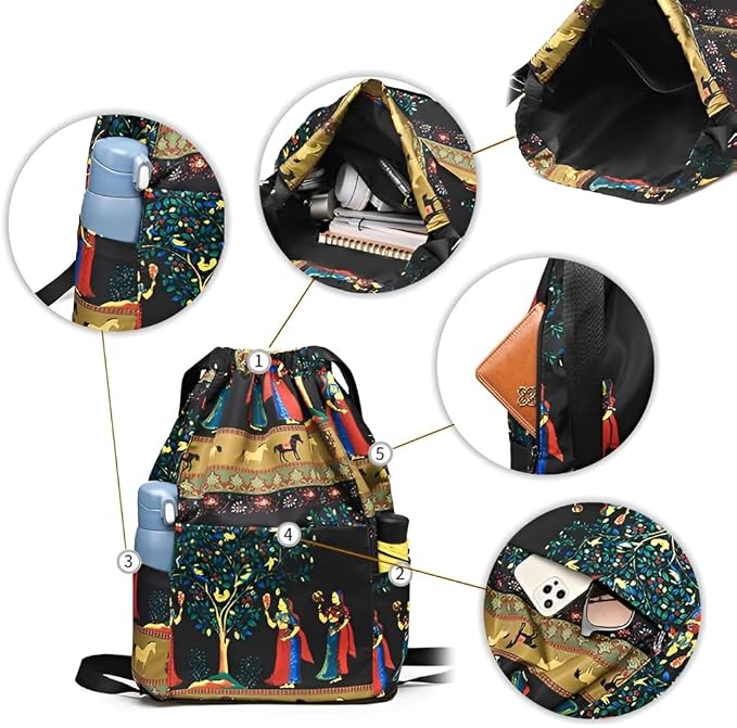 Drawstring Foldable Large Capacity Travel Sports Backpack