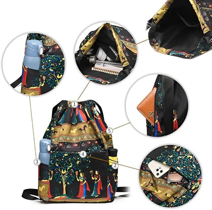 Drawstring Foldable Large Capacity Travel Sports Backpack
