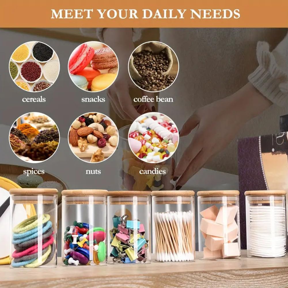 Glass Storage Jars with Bamboo Lids