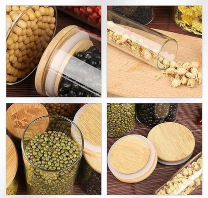 Glass Storage Jars with Bamboo Lids