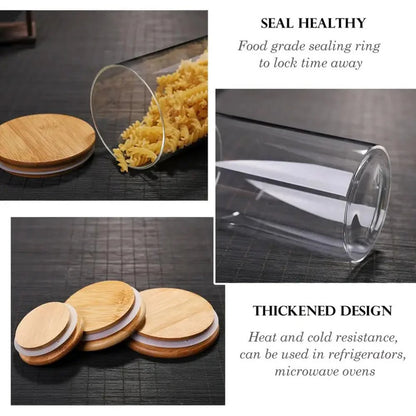 Glass Storage Jars with Bamboo Lids
