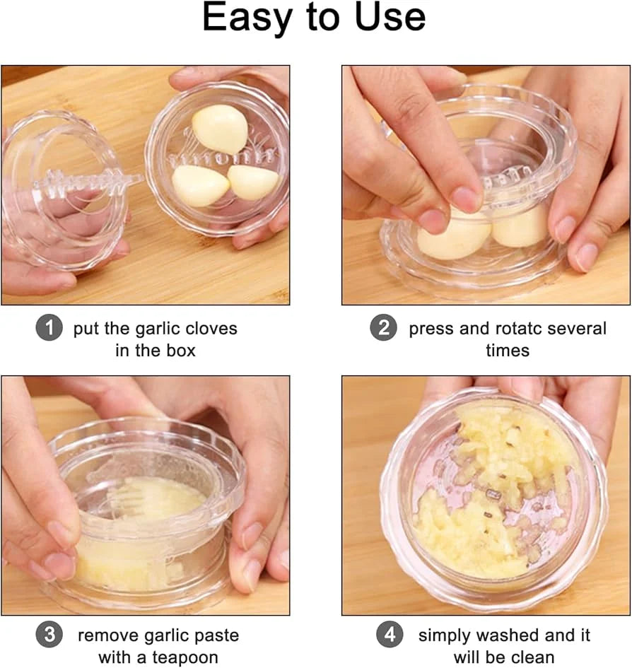 Mini Manual Garlic Chopper – Easy Press & Rotate Vegetable Cutter