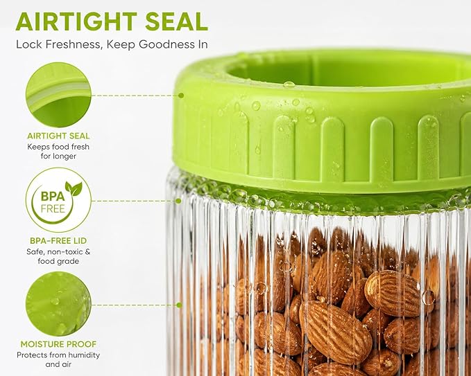 Airtight Ribbed Glass Jar