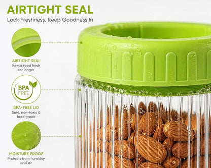 Airtight Ribbed Glass Jar