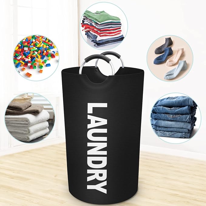 Foldable Laundry Basket with Aluminum Handles