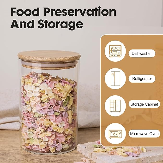 Glass Storage Jars with Bamboo Lids