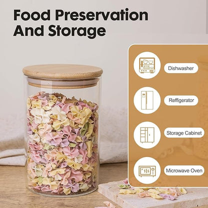 Glass Storage Jars with Bamboo Lids