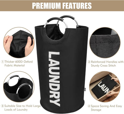 Foldable Laundry Basket with Aluminum Handles