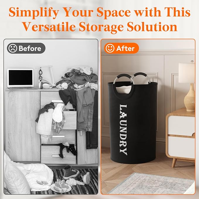 Foldable Laundry Basket with Aluminum Handles