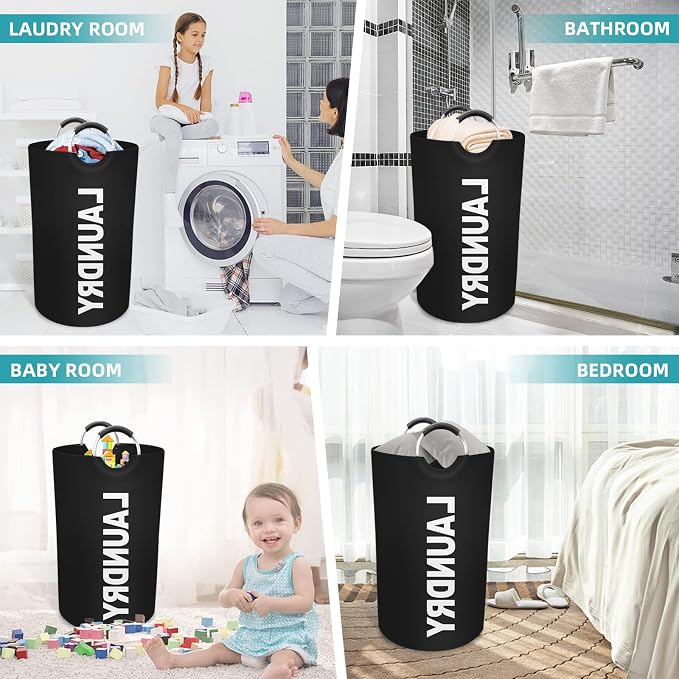 Foldable Laundry Basket with Aluminum Handles