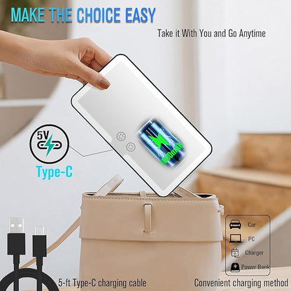 Portable LED Car Makeup Mirror with Adjustable Lights