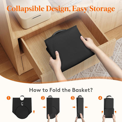 Foldable Laundry Basket with Aluminum Handles