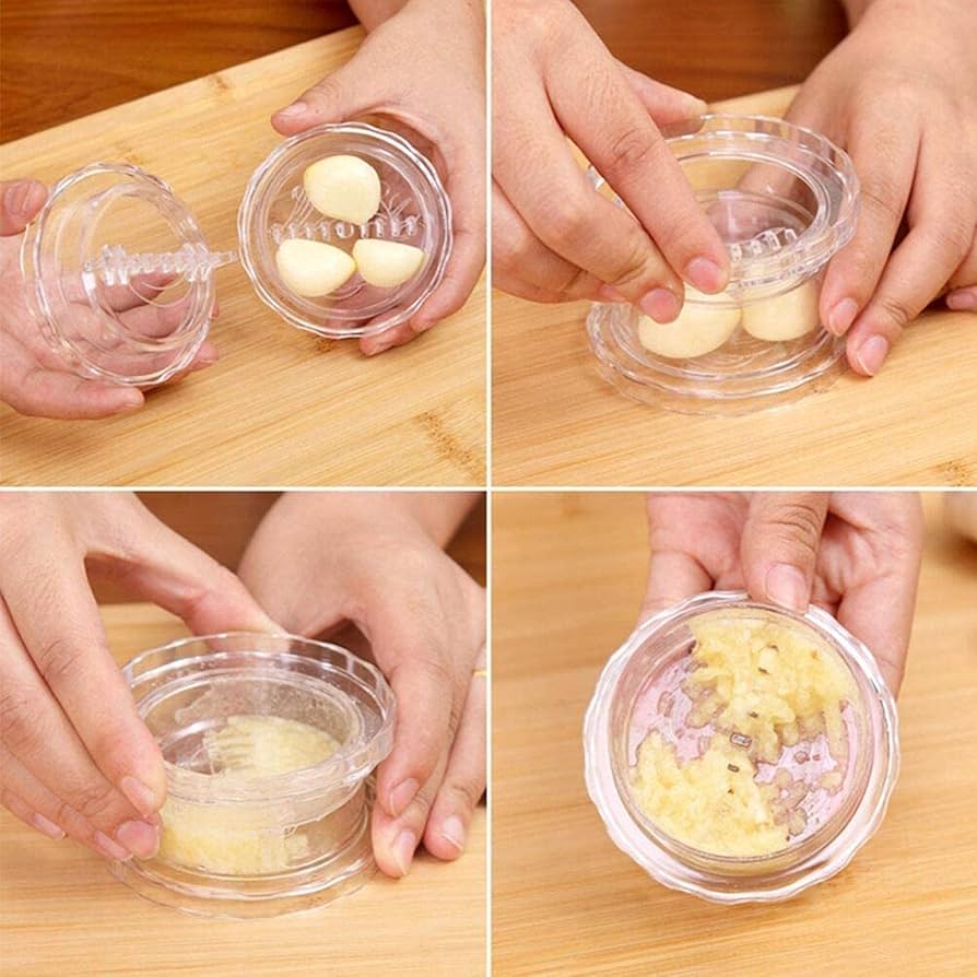 Mini Manual Garlic Chopper – Easy Press & Rotate Vegetable Cutter