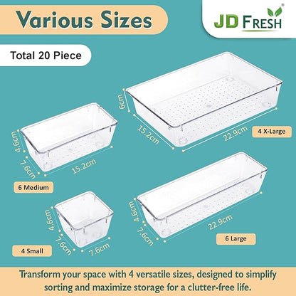 Clear Transparent Drawer Storage Organizer Tray