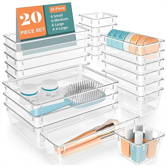 Clear Transparent Drawer Storage Organizer Tray
