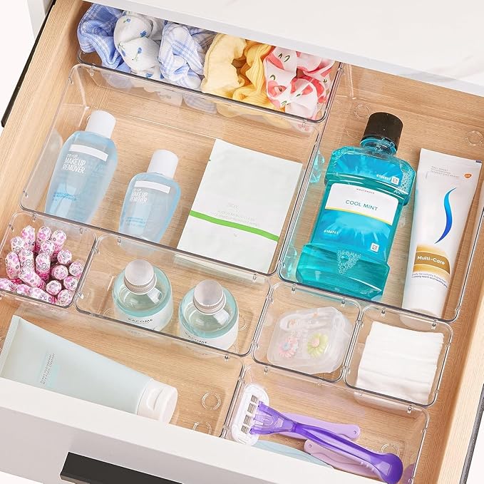 Clear Transparent Drawer Storage Organizer Tray