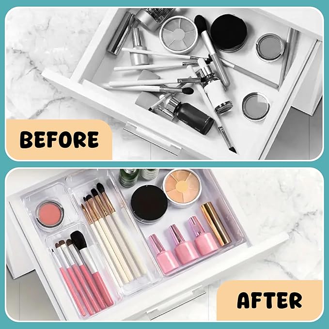 Clear Transparent Drawer Storage Organizer Tray