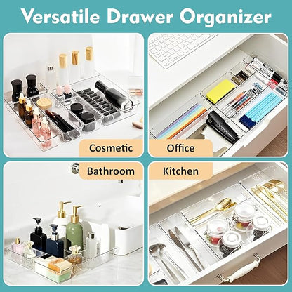 Clear Transparent Drawer Storage Organizer Tray