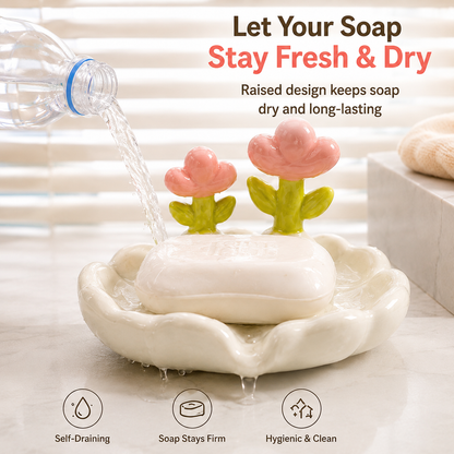 Cute Flower Self-Draining Soap Holder