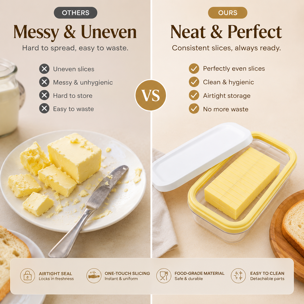 Airtight Butter Slicer & Storage Container