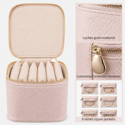 Travel Jewellery Organizer with 6 Zipper Pouches