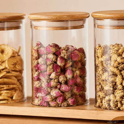 Glass Storage Jars with Bamboo Lids